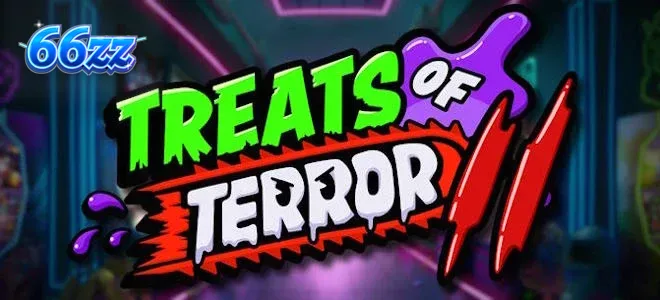 Treats of Terror II স্লট গেমের একটি রঙিন এবং ভীতিজনক থিমযুক্ত দৃশ্য।